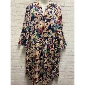 Lauren Ralph Lauren Womens Floral Pullover Dress Tie Waist Flowy Slinky Plus 16W